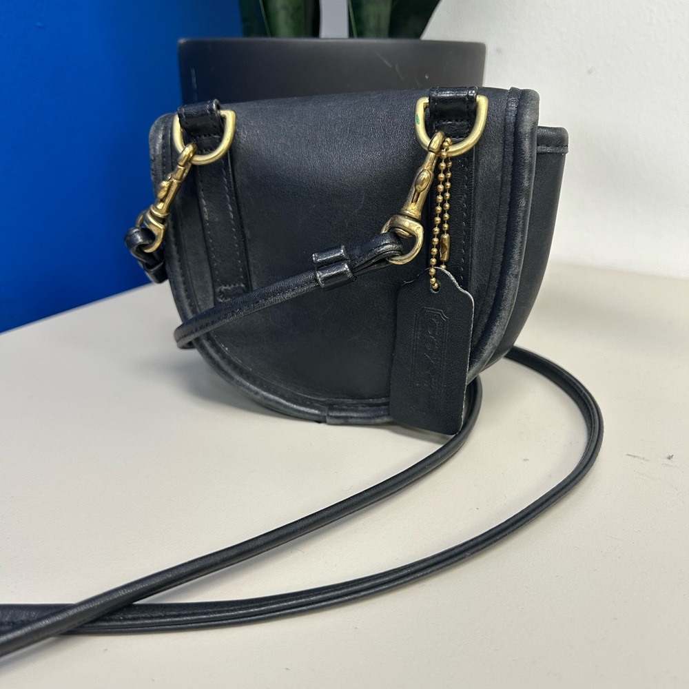 VTG 90s Coach Convertible MINI BELT BAG 9826 Black Crossbody Springlock - Picture 5 of 5
